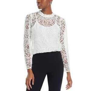 Koko + Mason Women's Long Sleeve Lace Top Large Chic Modern Whimsy Revival NEW
